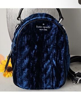 Kate Spade New York Briar Lane quilted crushed velvet mini convertible backpack